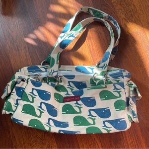 Bungalow 360 Whale Print Shoulder Bag - Green and Blue